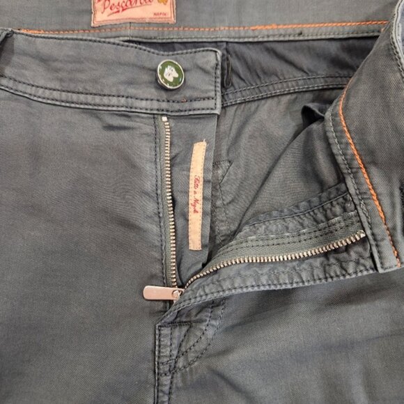 Marco Pescarolo Pants Mens 56 36×34 Green Nerano 1 Cotton Silk Chino 5 Pocket - Picture 8 of 16